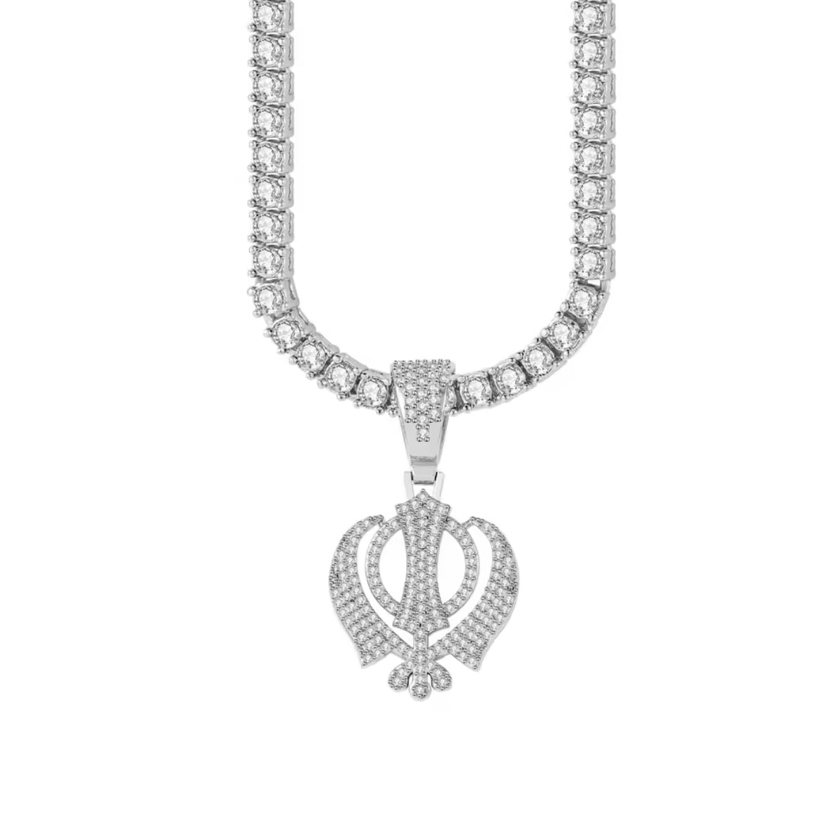 Diamond Khanda Tennis Chain || Gold/Silver/Rose Gold